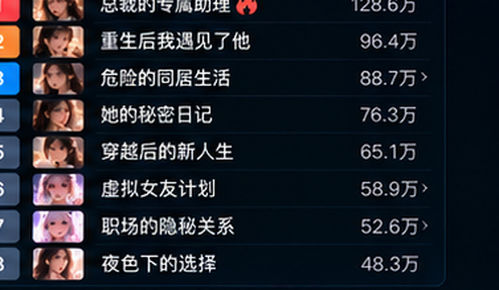 ai成人短剧热门排行